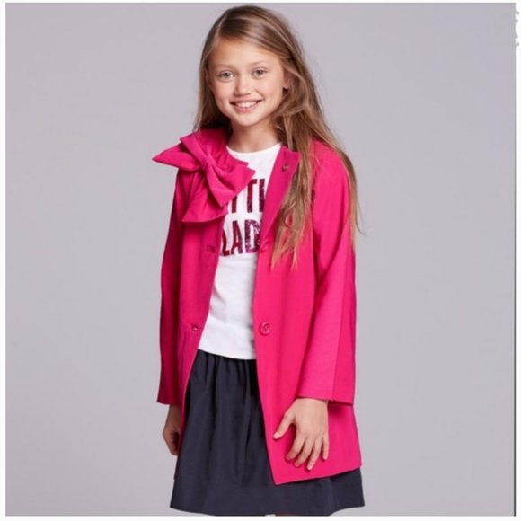 kate spade Other - kate spade girl's pink orange bow dorothy coat jacket size 4 nwot